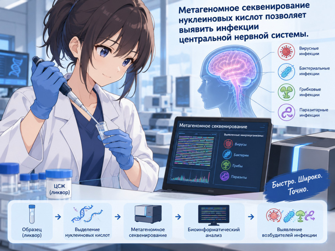  Выявление патогенов при инфекциях центральной нервной системы: внедрение метагеномного секвенирования в клиническую практику
